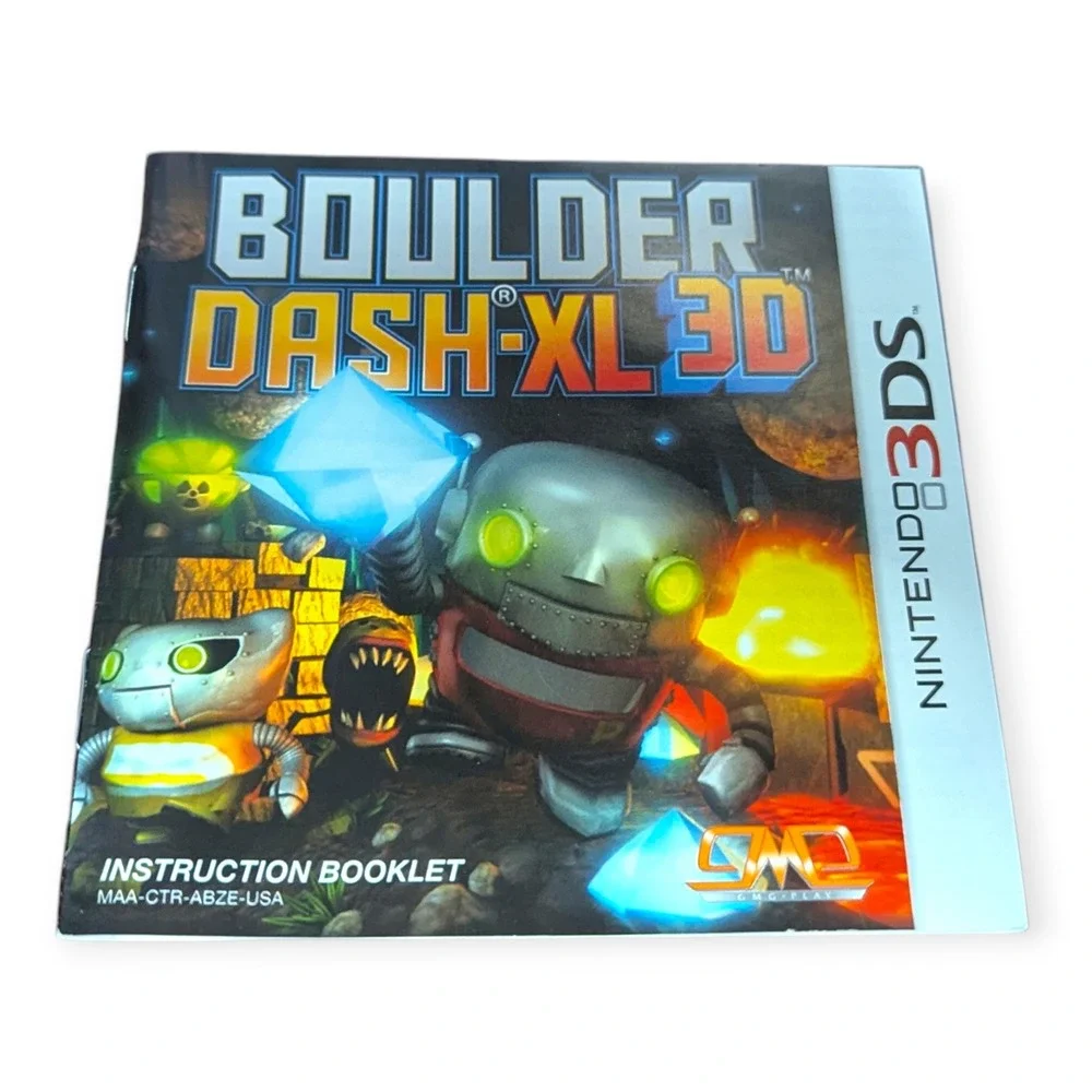 Boulder‎ Dash XL 3D Nintendo 3DS Game Cartridge Case Manual